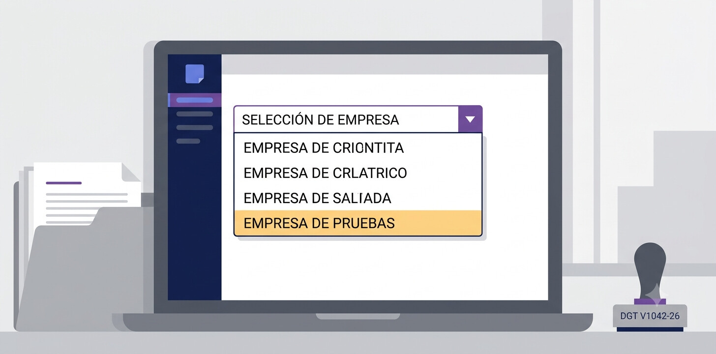 Tu Programa de Facturación Tiene una «Empresa de Pruebas» Dentro: la Consulta DGT V1042-26 Confirma que Eso Rompe VeriFactu — y el Plazo del Fabricante Venció el 29 de Julio de 2025 (Guía de Auditoría para Gestorías)