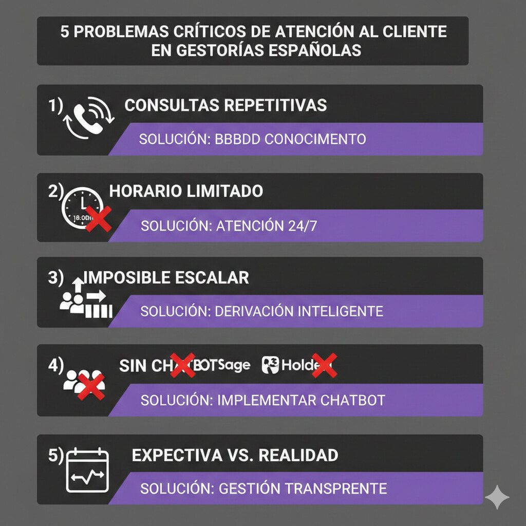Gestor agobiado atendiendo llamadas telefónicas repetitivas en su despacho mientras una pila de documentos espera en la mesa